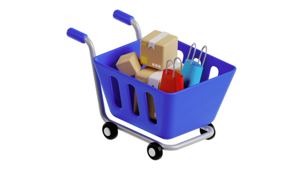 Aptic Consulting - Shopping cart filled with boxes and bags